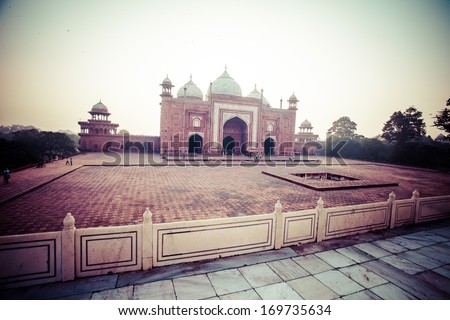 Taj mahal , A famous historical monument, A monument of love, the Greatest White marble tomb in India, Agra, Uttar Pradesh