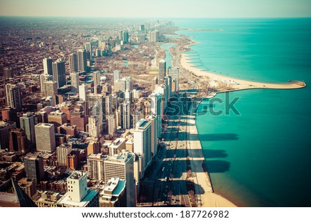 Chicago Skyline Aerial View Chicago Skyline Aerial View