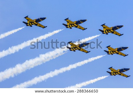 POZNAN, POLAND - JUNE 14: Aerobatic group formation \