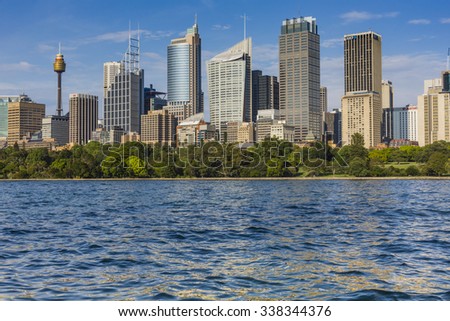 SYDNEY, AUSTRALIA - OCTOBER 26, 2015: Skyline of Sydney with city central business district.