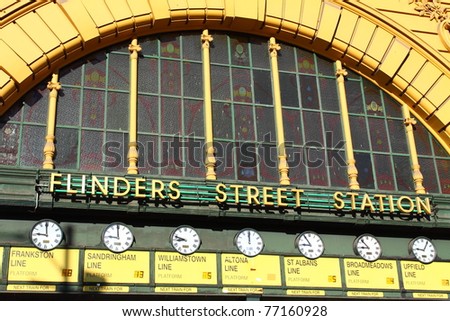 Flinders Street Station The entrance to Flinders Street Station. Australia, Melbourne.