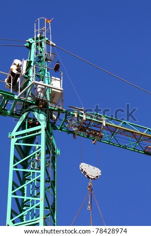 Construction place over blue sky