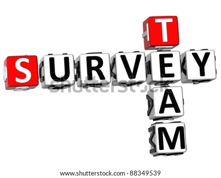 3d Team Survey Crossword On White Background Stock Photo 88349539