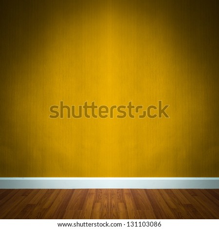 room interior with golden wallpaper