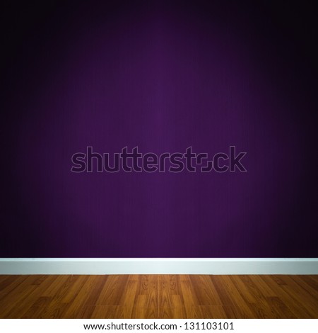 room interior with purple wallpaper