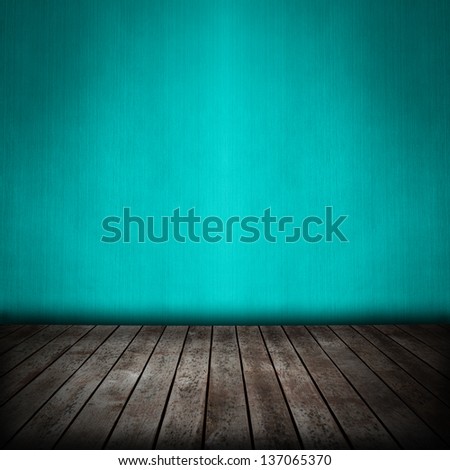 Room Interior With Blue Wallpaper Background