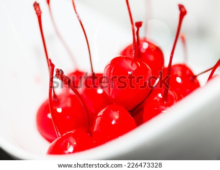 maraschino cherries in bowl