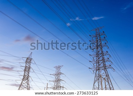 Power lines, electric main at nice sky