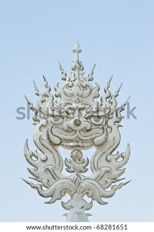 Decoration in white church of Wat Rong Khun at Chiang Rai, Thailand