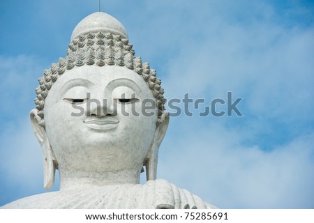 The Biggest white holy Buddha at Phuket, Thailand