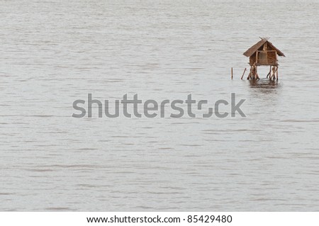 Fisherman house in the sea