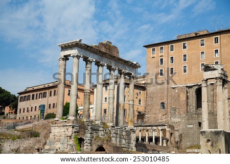 The Roman Forum in the centre of Rome, Italy