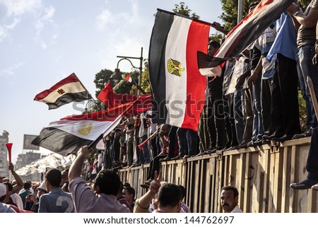 CAIRO, EGYPT - JULY 1 Egyptian protesting in El-Etehadeya district during \