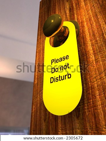 Do Not Disturb door hanger on a hotel room door