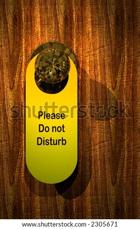 Do Not Disturb door hanger on a hotel room door