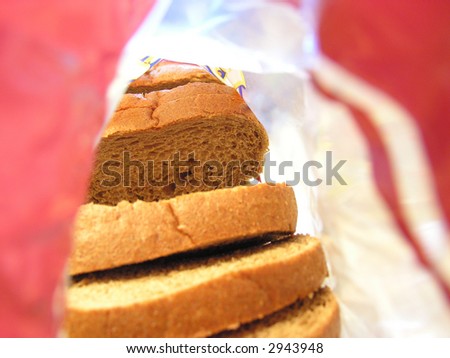 Close-up of toast bread inside the pack