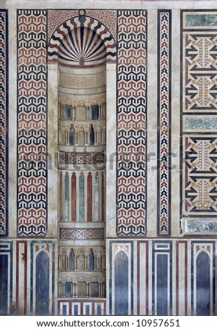 Kebla direction where Muslim pray - Mosque interior wall texture