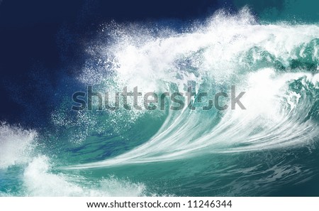 ocean waves wallpaper. blue sky background. on lue