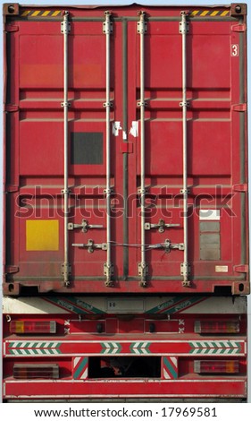 Huge red metal container