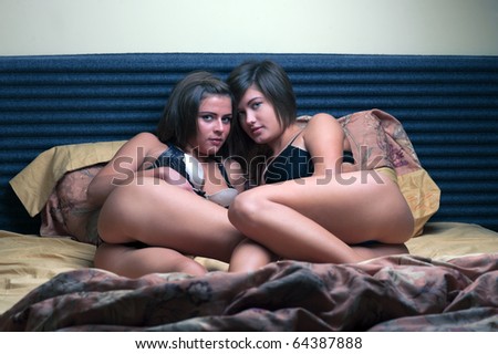 stock photo : Two sexy young women in bed