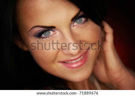 Positive portrait of a beautiful young woman