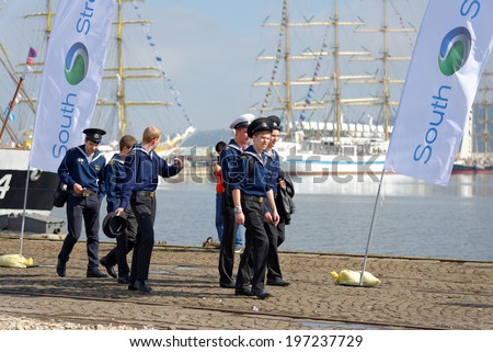 VARNA, BULGARIA - APRIL 30, 2014: Varna is a host of the prestigious international maritime event for a second time - the SCF Black Sea Tall Ships Regatta.