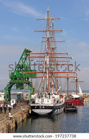 VARNA, BULGARIA - APRIL 30, 2014: Varna is a host of the prestigious international maritime event for a second time - the SCF Black Sea Tall Ships Regatta. The Pakistan \