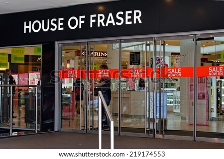 LONDON - JULY 1, 2014: The British department store House of Fraser during the Sale period.