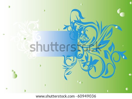 background blue curl dark design gradient green ornament