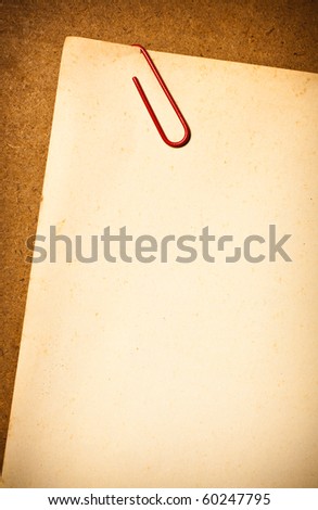 Vintage paper with Paper clip