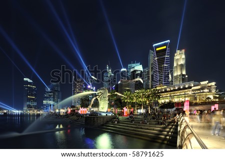Singapore Skyline at night