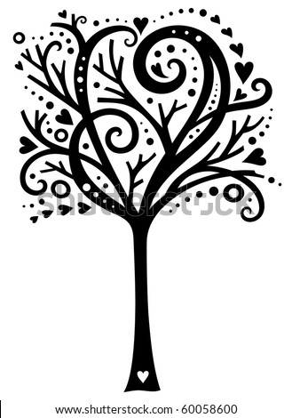 Vector Logo Free Download on Tree Design With Hearts  Stock Vector 60058600   Shutterstock