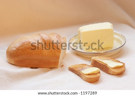 Still-life bread and oil