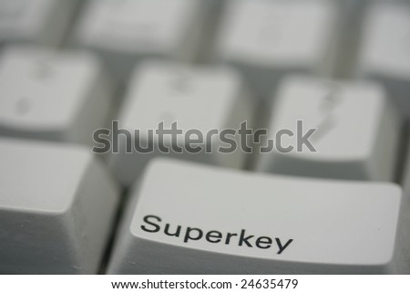 Computer keyboard key labeled SUPER KEY