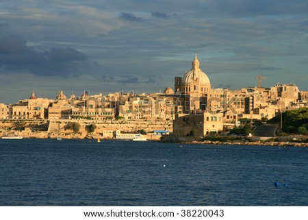 View of  Marsamxett Harbour and Valletta (Malta, Maltese islands)