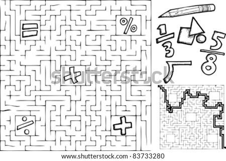 Multiplication Coloring Sheets on Stock Vector   Coloring Page Math Maze With Interchangeable Symbols