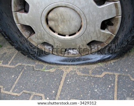 bad day for owner car - punctured tyre car,