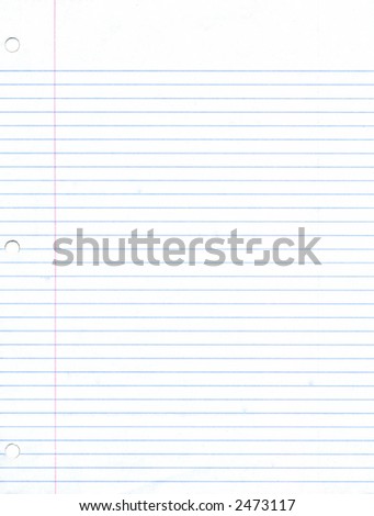 Blank Notebook Paper Sheet