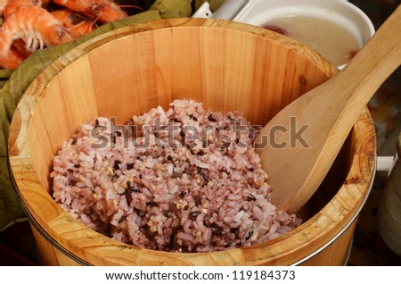 The purple rice is a popular health food in Taiwan