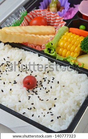 Close up of Japanese lunch box