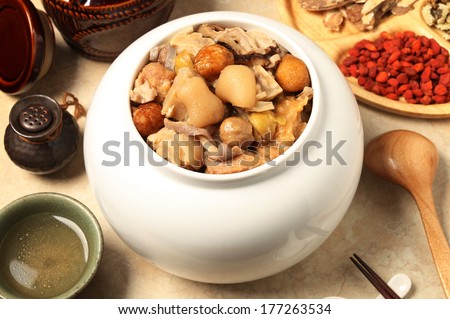 Buddha jump out the wall - Steamed assorted meats in Chinese casserole