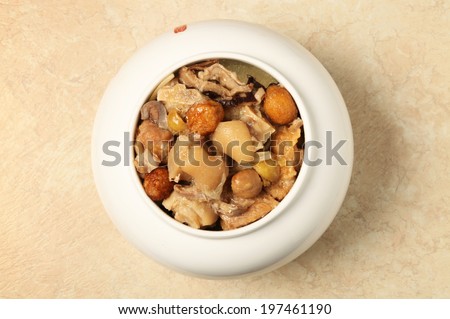 Buddha jump out the wall - Steamed assorted meats in Chinese casserole