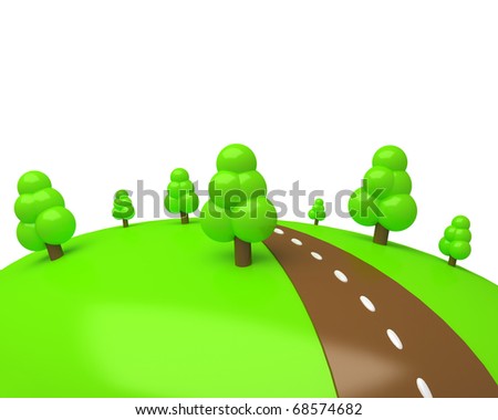 Cartoon Green Trees