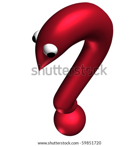 Question mark with eyes 3d a white background stock photo Question mark with eyes 3d a white background stock photo
