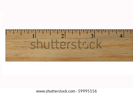 Wooden ruler, four inches.