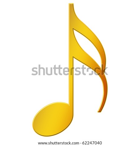 stock photo Music Note sixteenth note gold color