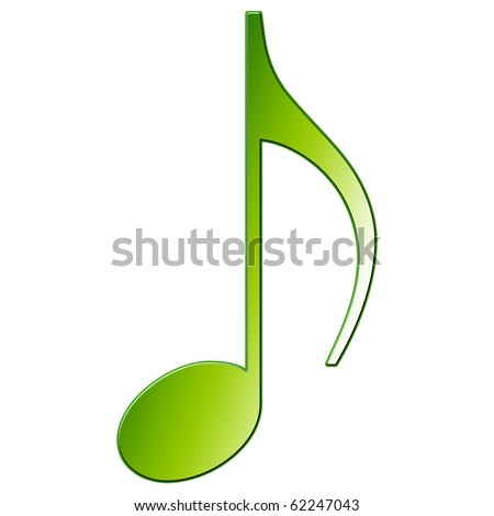 stock photo Music Note eighth note green color
