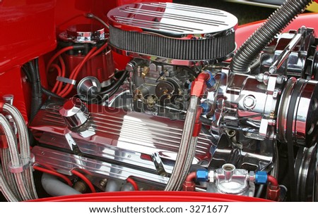 hot rod engine of antique car