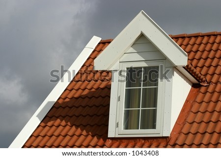 red roof-american style house