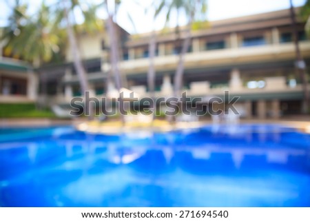 Swimming pool,blurred filter effect